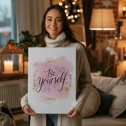 Be yourself Spruch Leinwand personalisierte Geschenke
