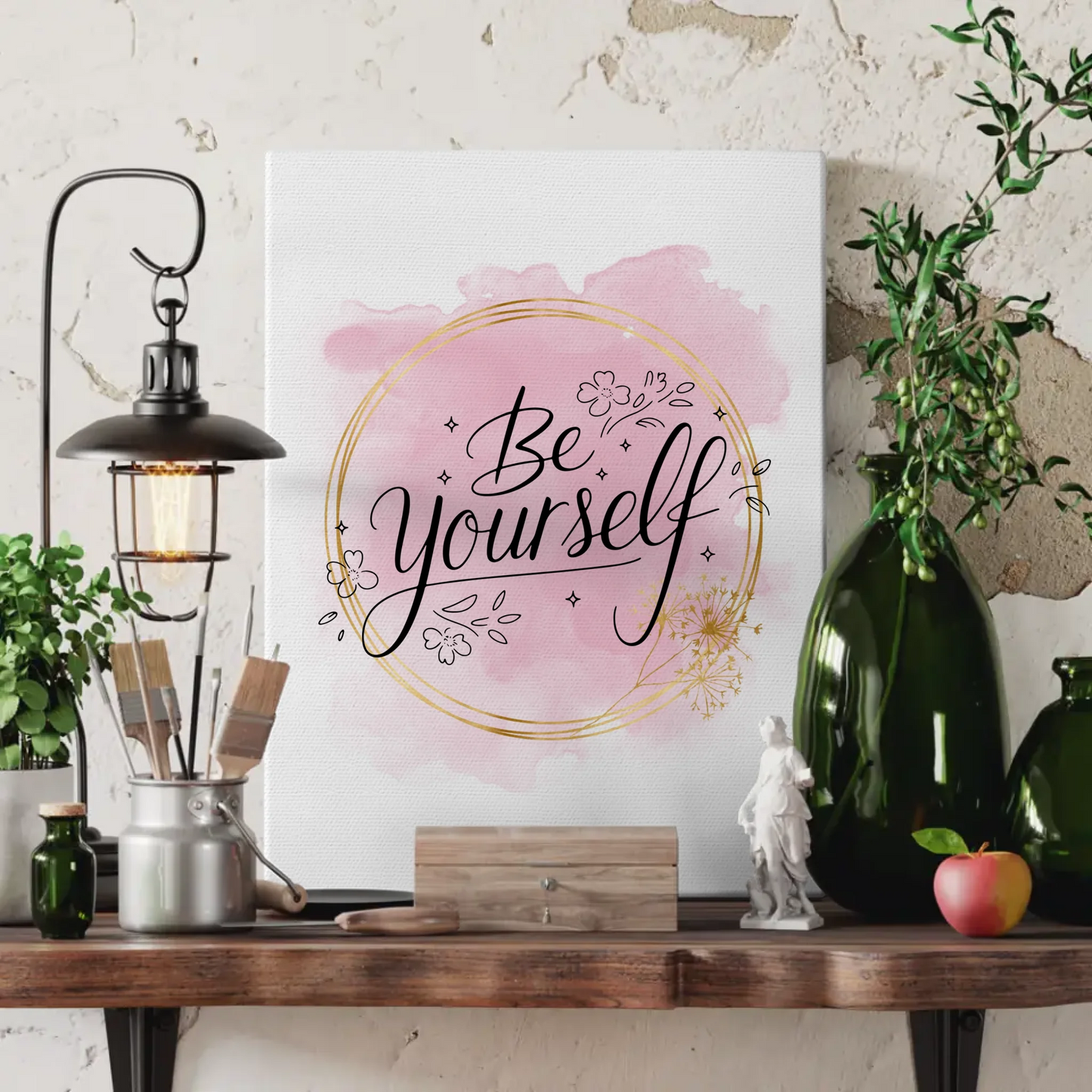 Be yourself Spruch Leinwand personalisierte Geschenke