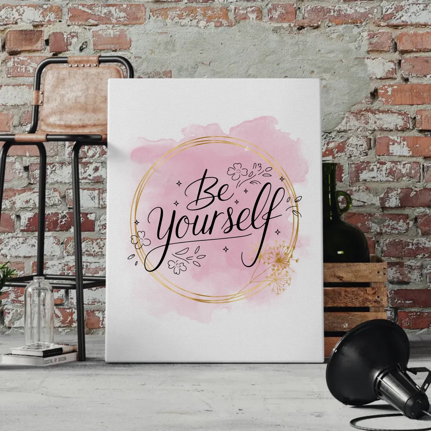 Be yourself Spruch Leinwand personalisierte Geschenke
