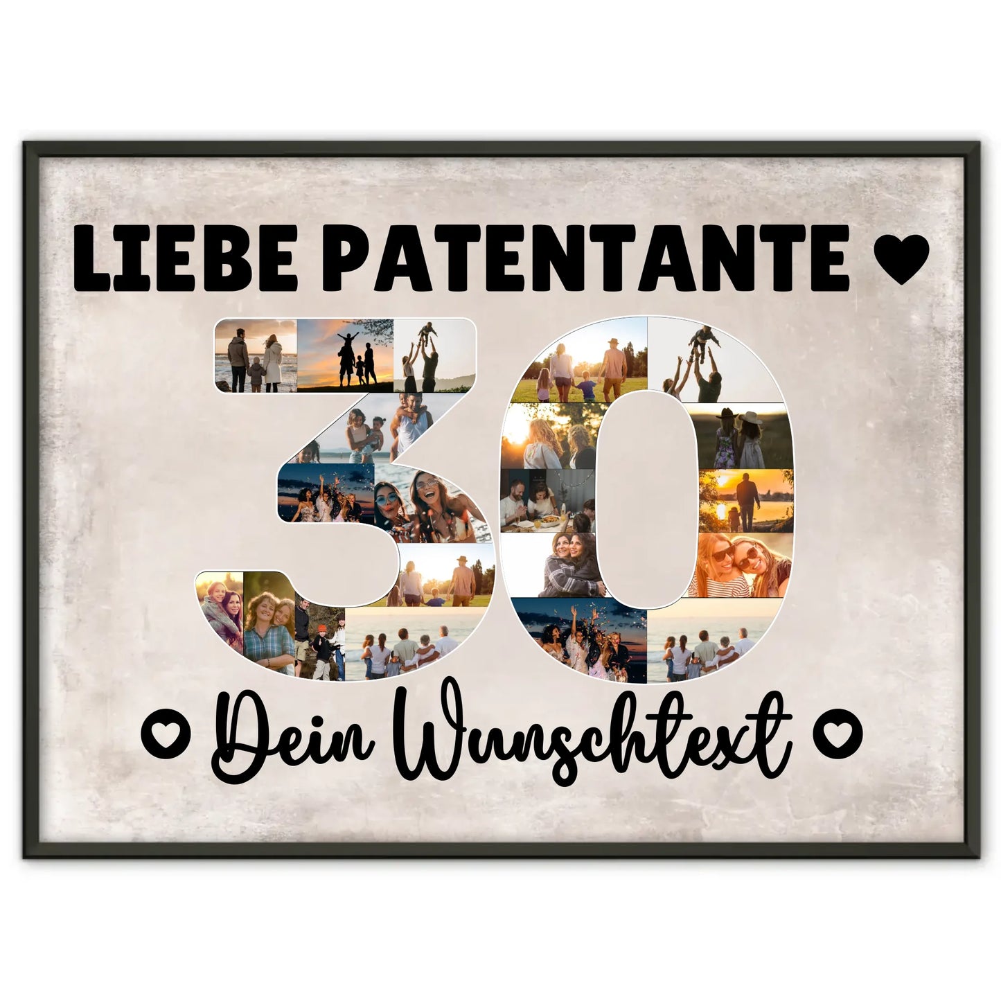 Personalisiertes Poster Wunschtext 30 Geburtstag Patentante