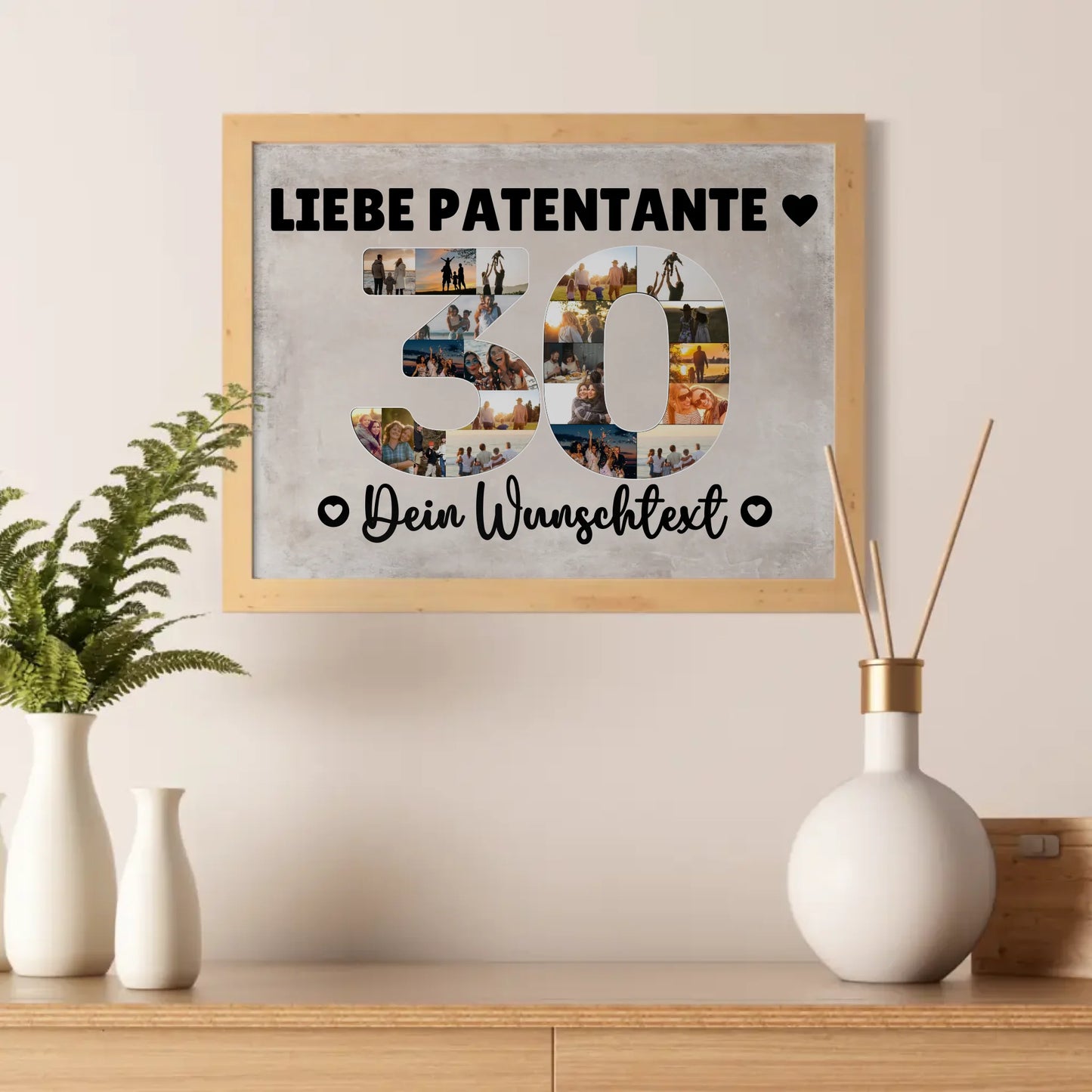 Personalisiertes Poster Wunschtext 30 Geburtstag Patentante