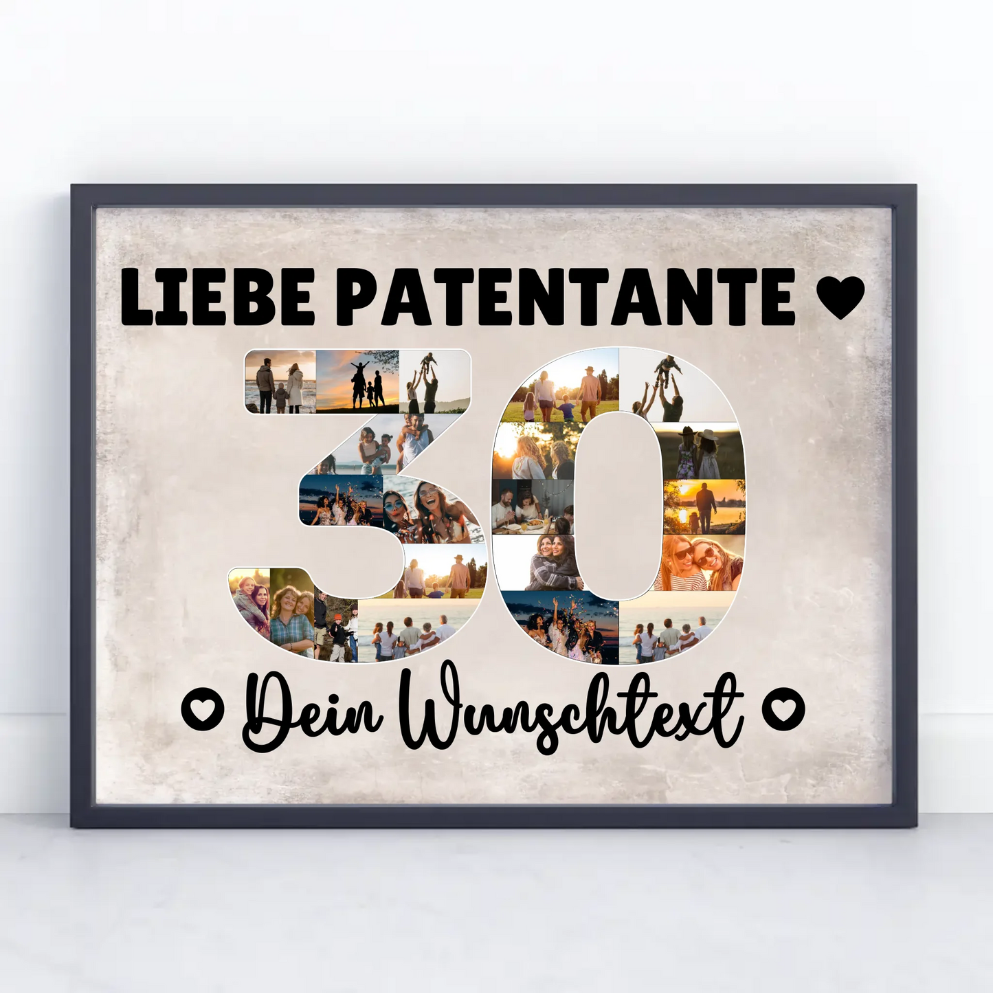 Personalisiertes Poster Wunschtext 30 Geburtstag Patentante