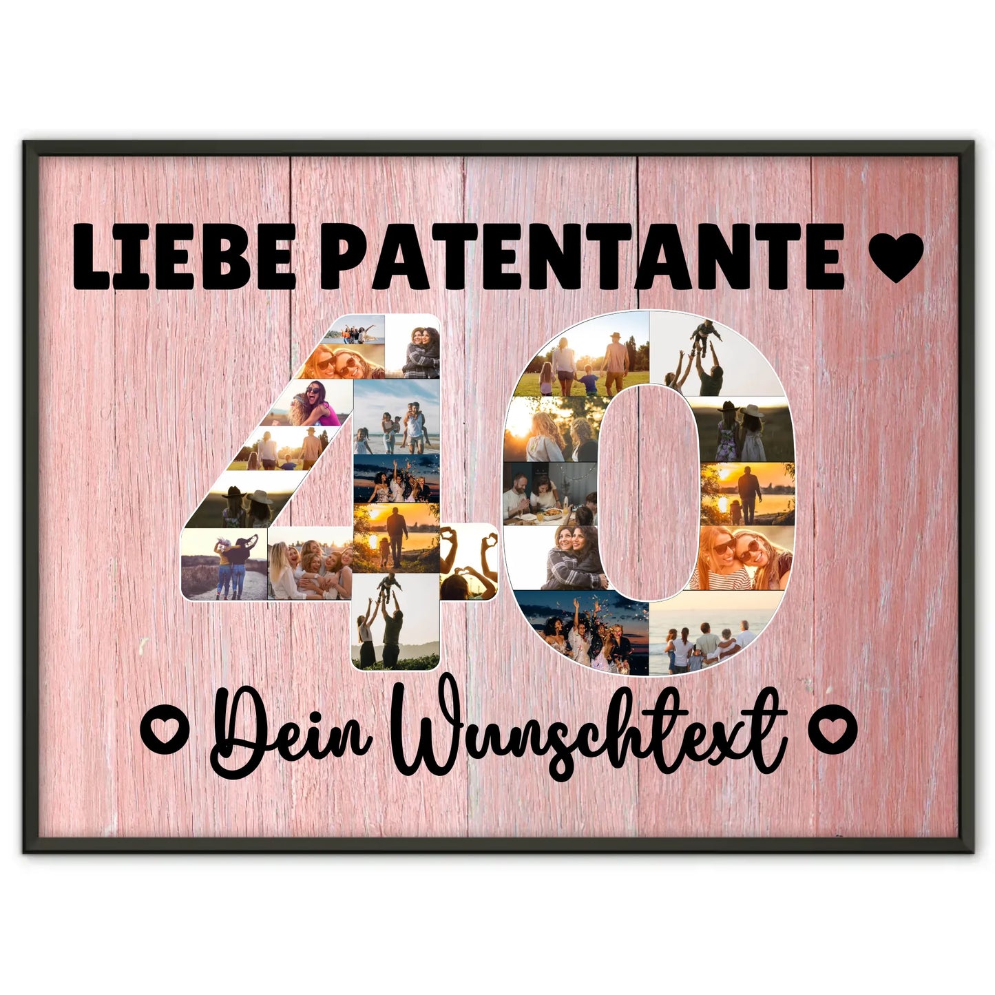 Personalisiertes Poster Wunschtext 40 Geburtstag Patentante