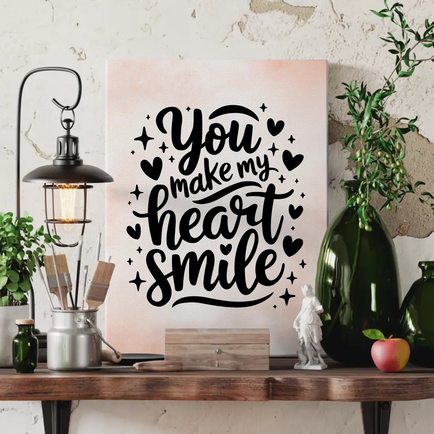 Leinwand Spruch You make my heart smile personalisiert