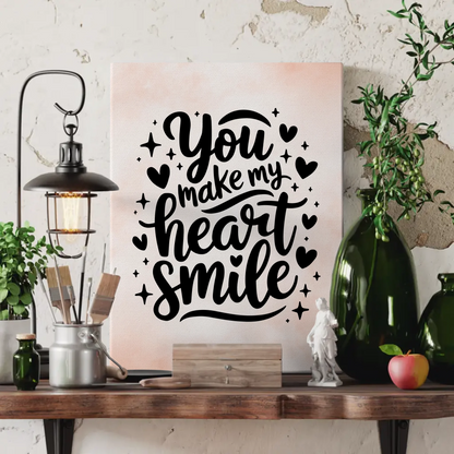 Leinwand Spruch You make my heart smile personalisiert