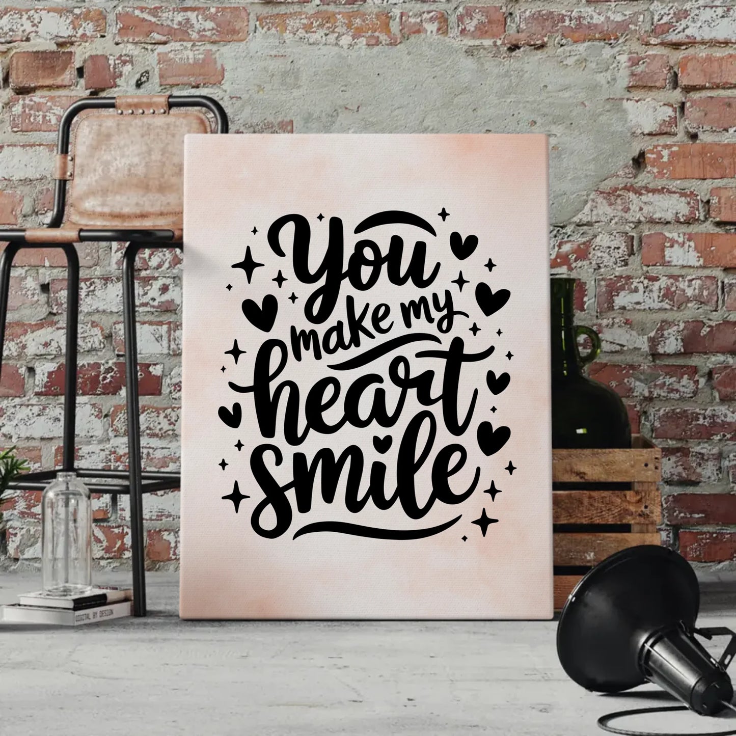 Leinwand Spruch You make my heart smile personalisiert