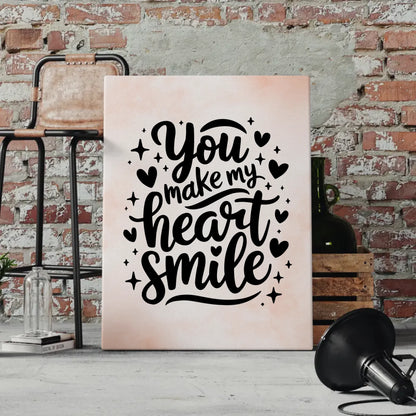 Leinwand Spruch You make my heart smile personalisiert