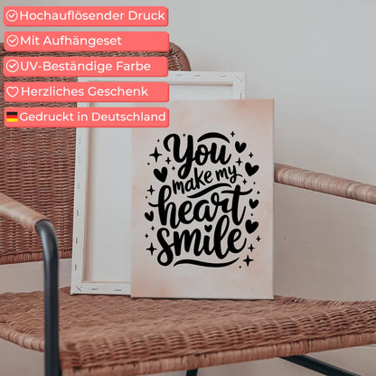 Leinwand Spruch You make my heart smile personalisiert