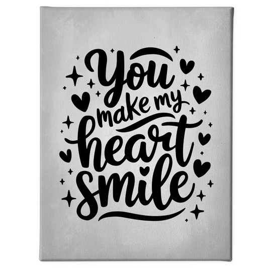 Personalisierte Spruch Leinwand You make my heart smile
