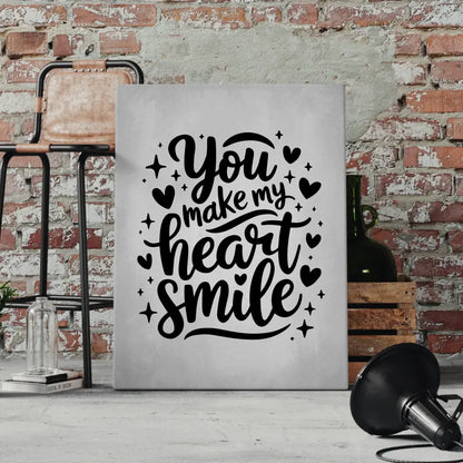 Personalisierte Spruch Leinwand You make my heart smile