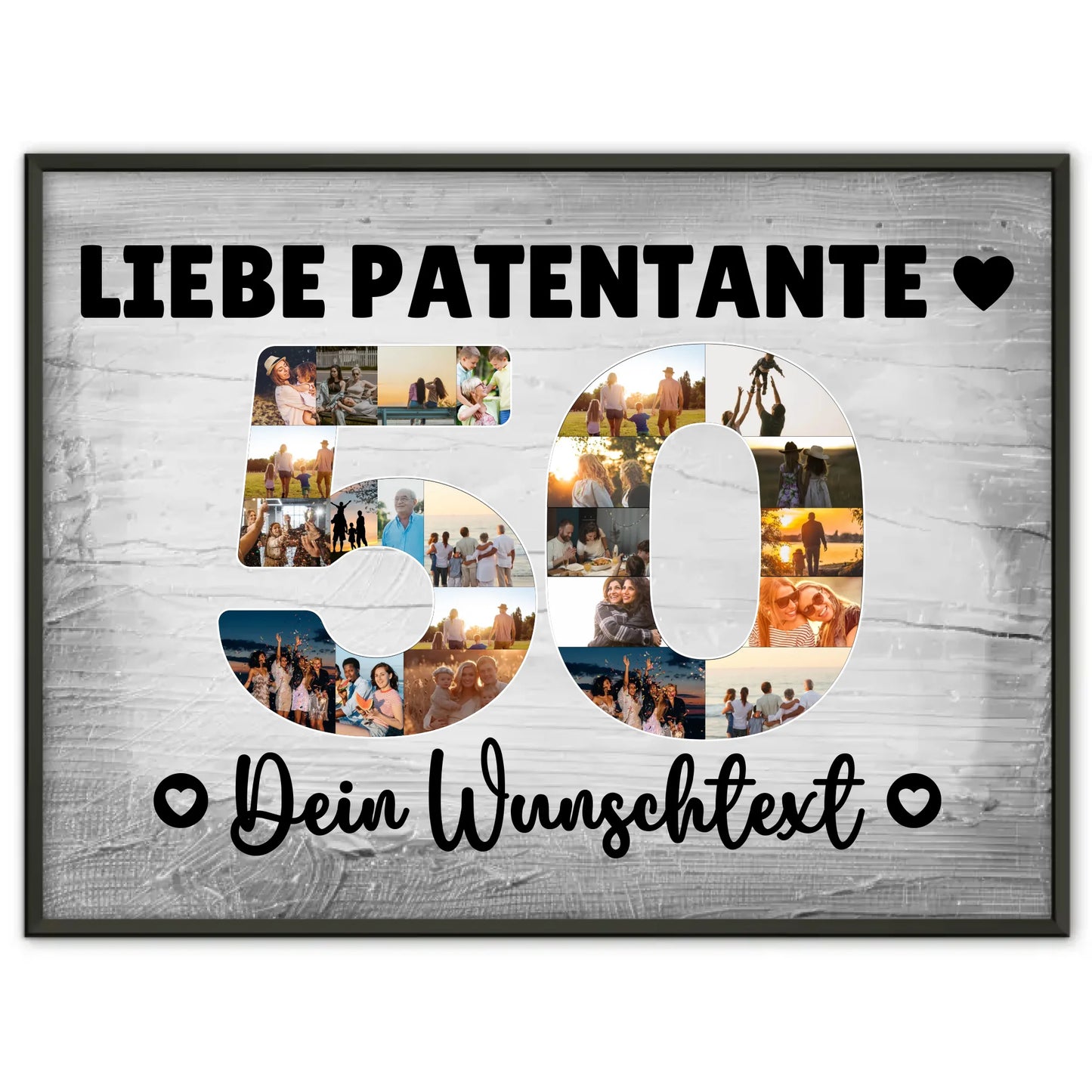 Personalisiertes Poster mit Wunschtext zum 50 Geburtstag Patentante
