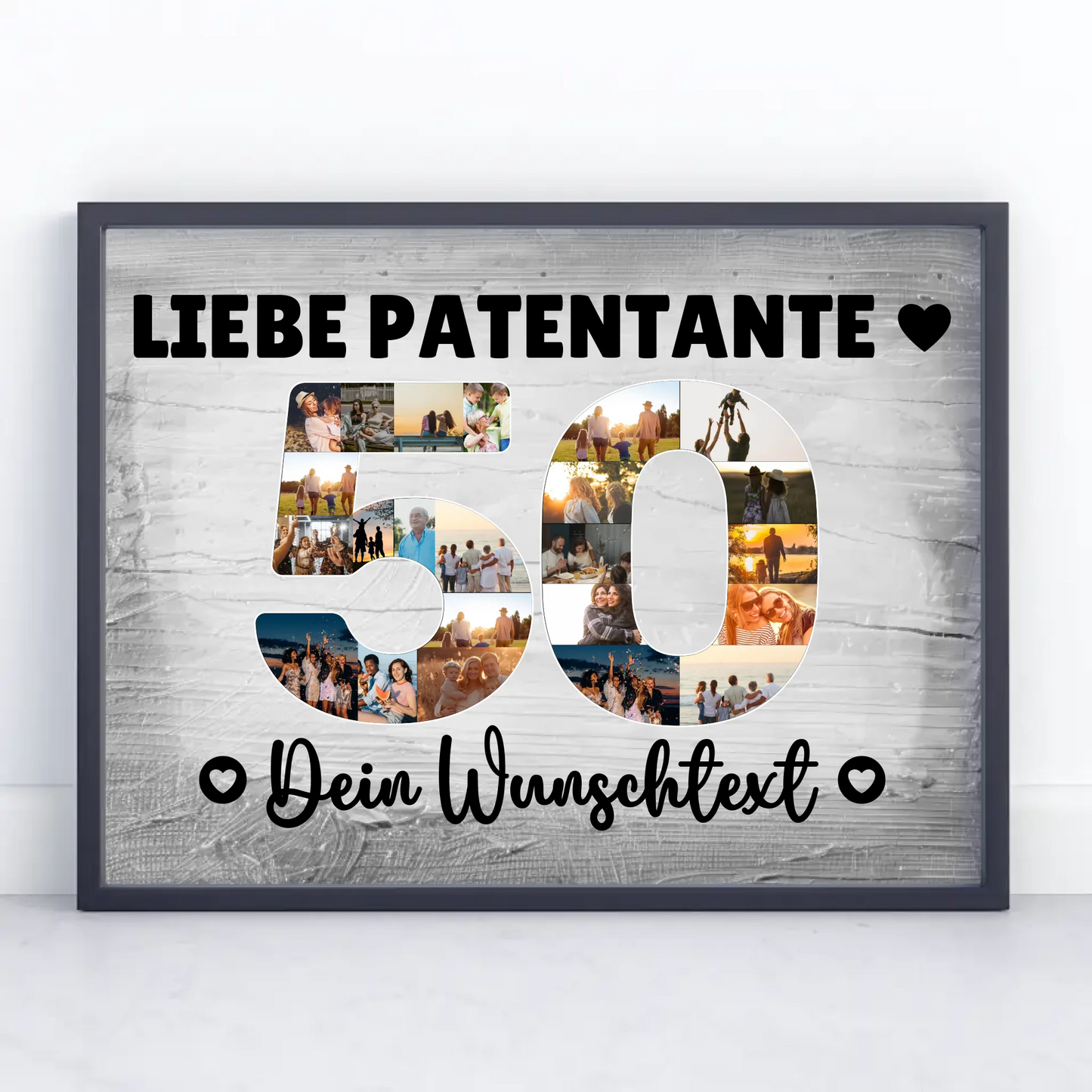 Personalisiertes Poster mit Wunschtext zum 50 Geburtstag Patentante