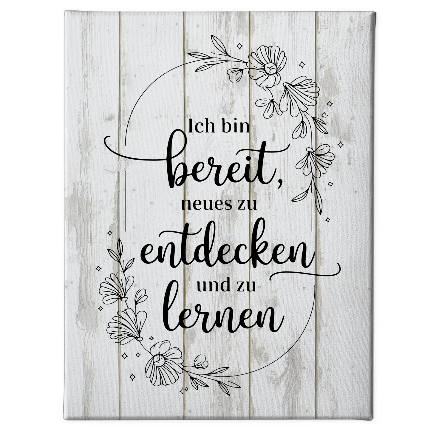 Spruch Leinwand Affirmation Ich bin bereit Neues zu lernen positiv