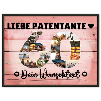 Personalisiertes Poster Wunschtext 60 Geburtstag Patentante