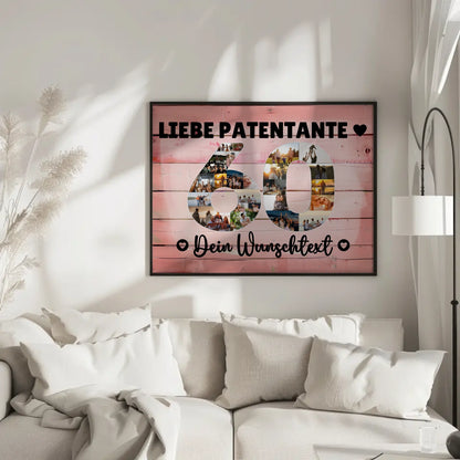 Personalisiertes Poster Wunschtext 60 Geburtstag Patentante