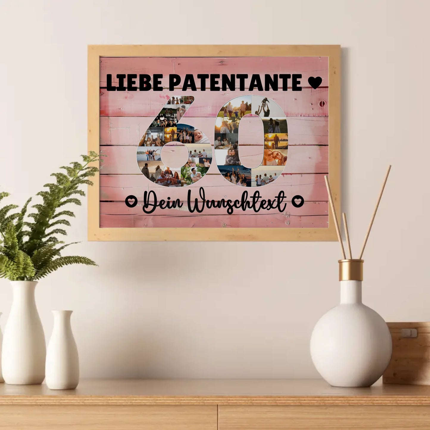 Personalisiertes Poster Wunschtext 60 Geburtstag Patentante