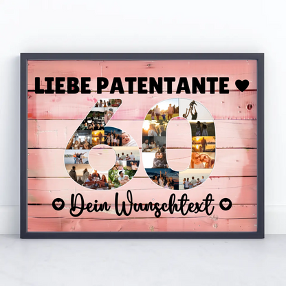 Personalisiertes Poster Wunschtext 60 Geburtstag Patentante