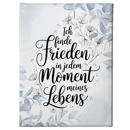 Leinwand Mit Spruch Affirmation Positiv Frieden im Leben