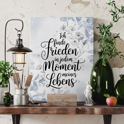 Leinwand Mit Spruch Affirmation Positiv Frieden im Leben