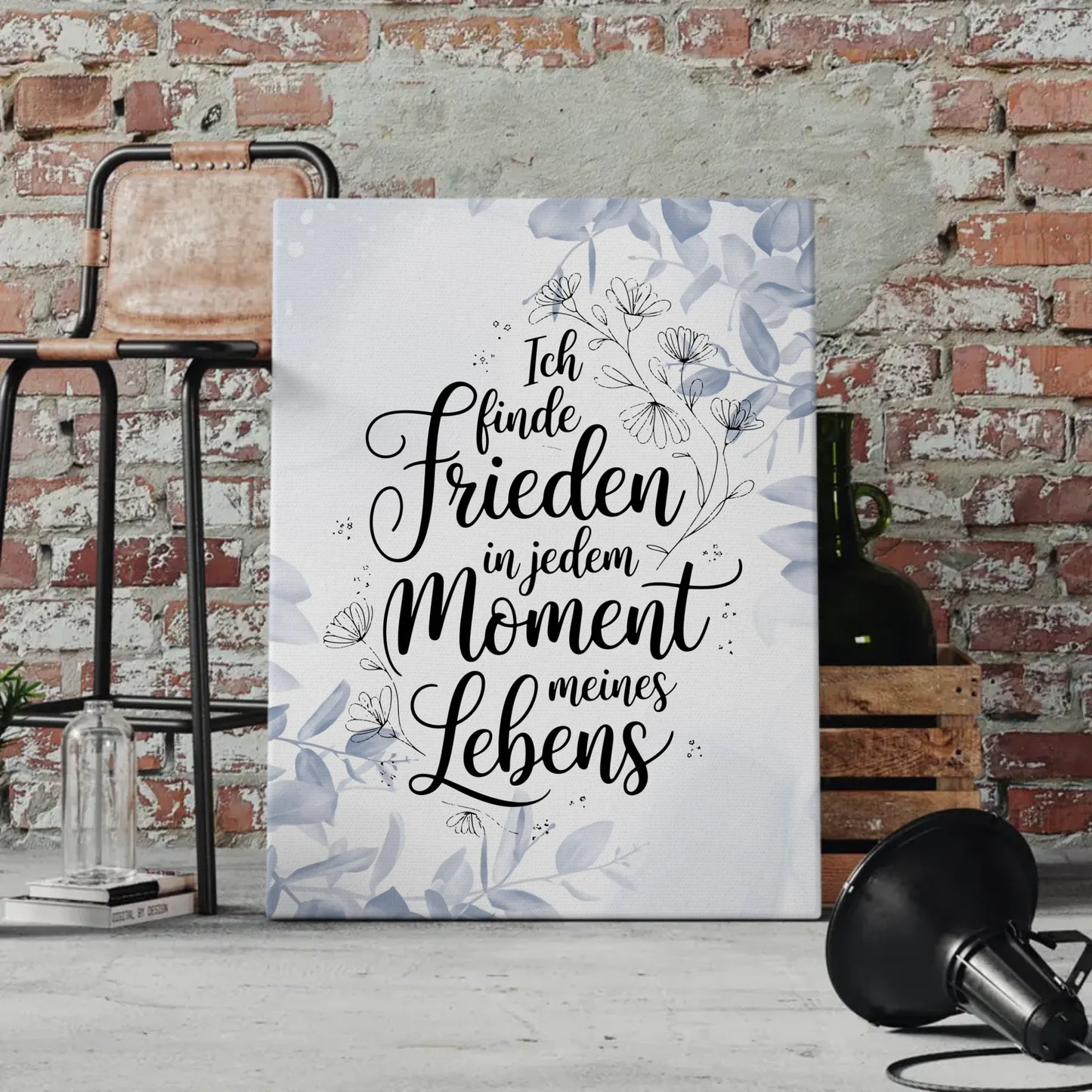 Leinwand Mit Spruch Affirmation Positiv Frieden im Leben