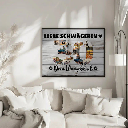 Personalisiertes Poster Wunschtext 30 Geburtstag Schwägerin
