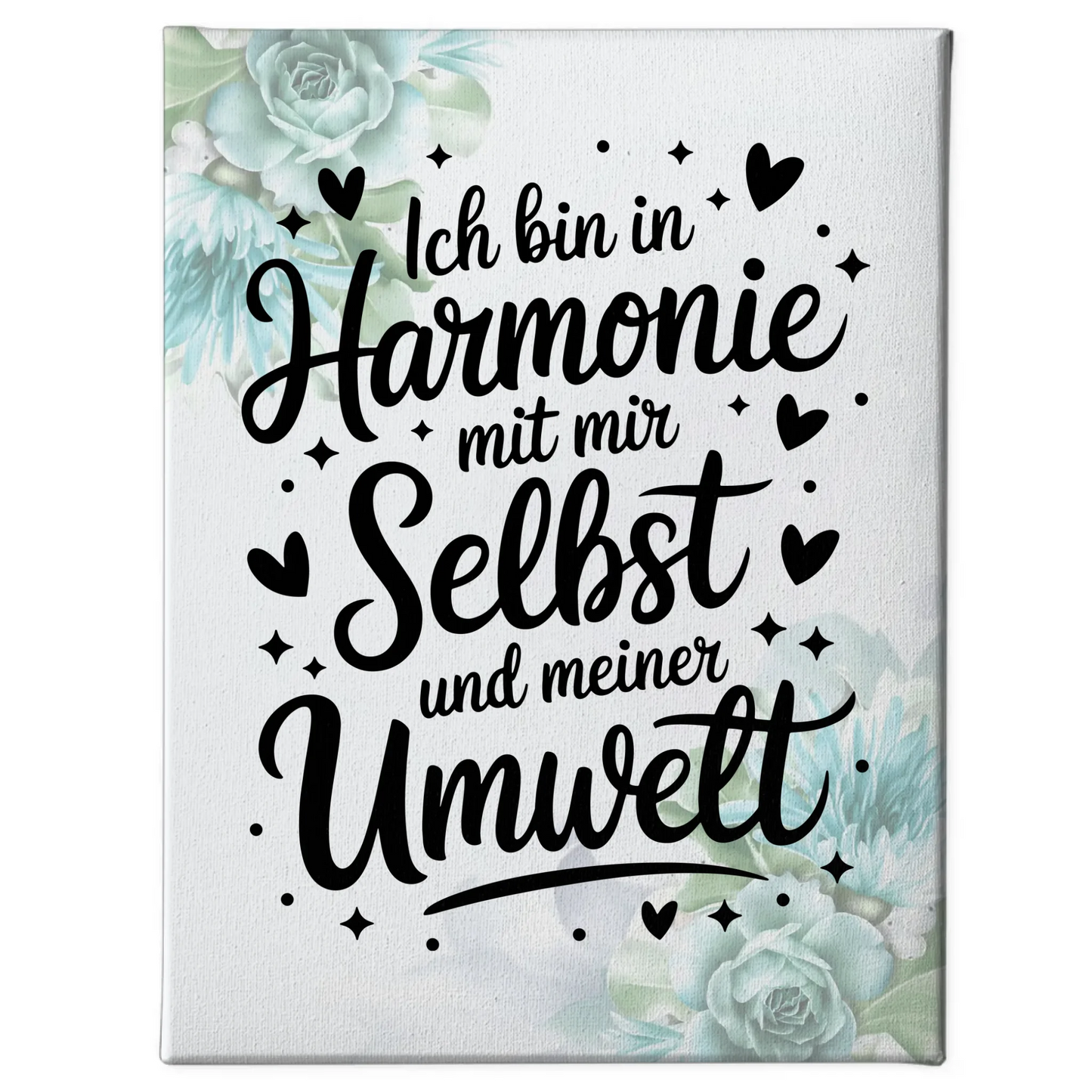 Affirmation Sprüche Leinwand Ich bin in Harmonie mit mir selbst