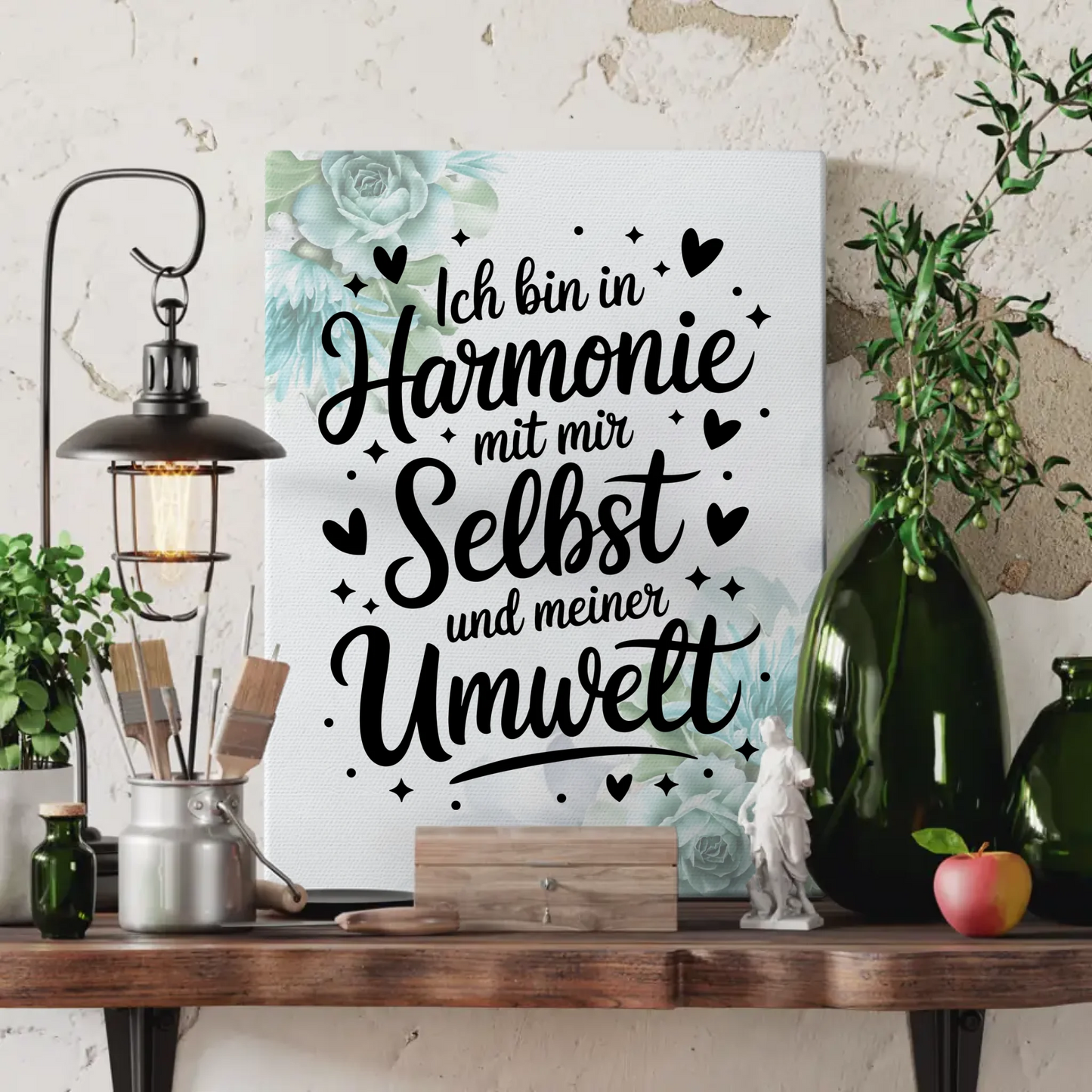 Affirmation Sprüche Leinwand Ich bin in Harmonie mit mir selbst