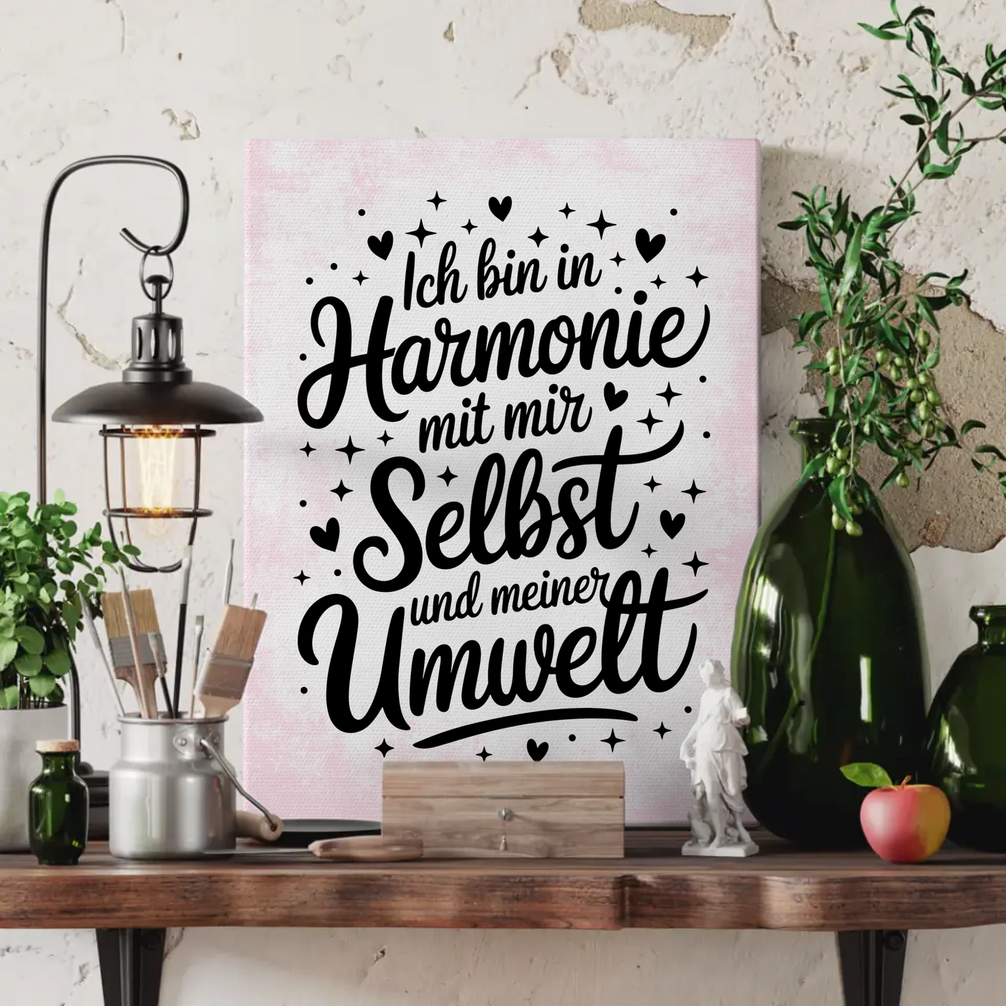 Affirmation Leinwand Mit Spruch Ich bin in Harmonie Positiv