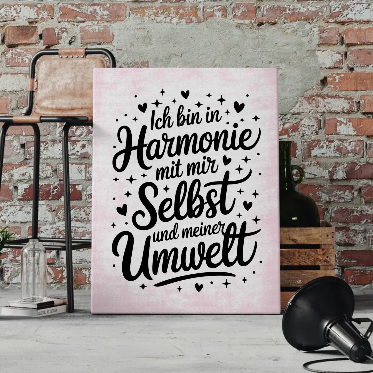 Affirmation Leinwand Mit Spruch Ich bin in Harmonie Positiv