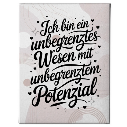 Leinwand Mit Spruch Affirmation Positiv Unbegrenztes Wesen