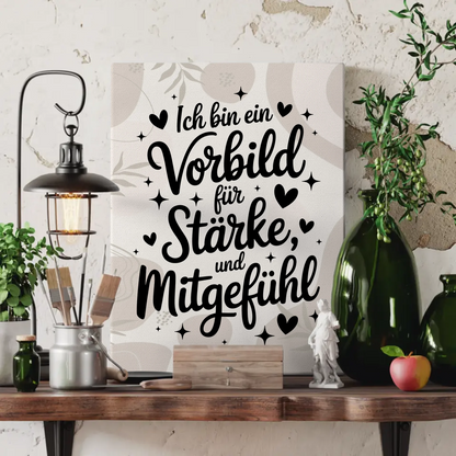 Leinwand Spruch Affirmation Ich bin ein Vorbild für Liebe Stärke