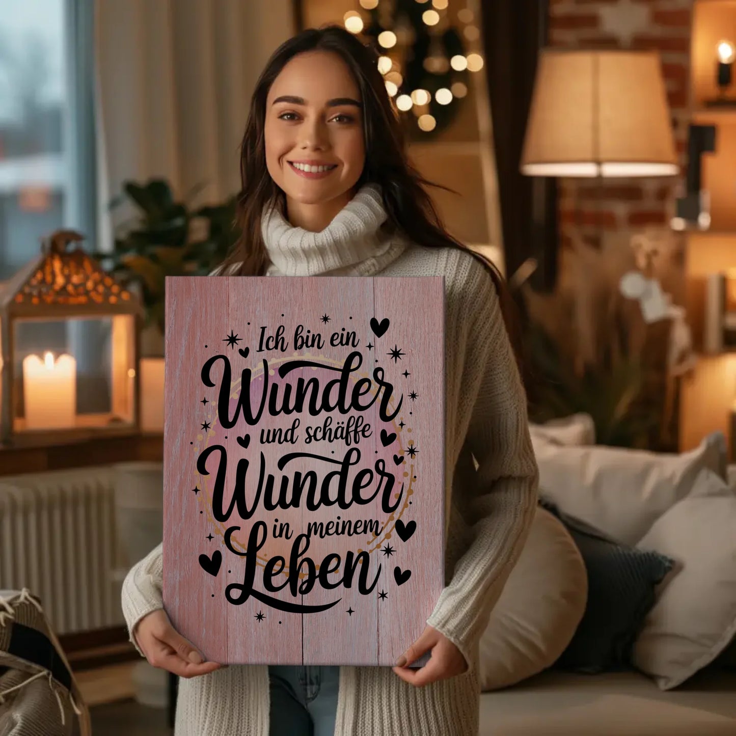 Affirmation Sprüche Leinwand Ich bin ein Wunder Geschenk