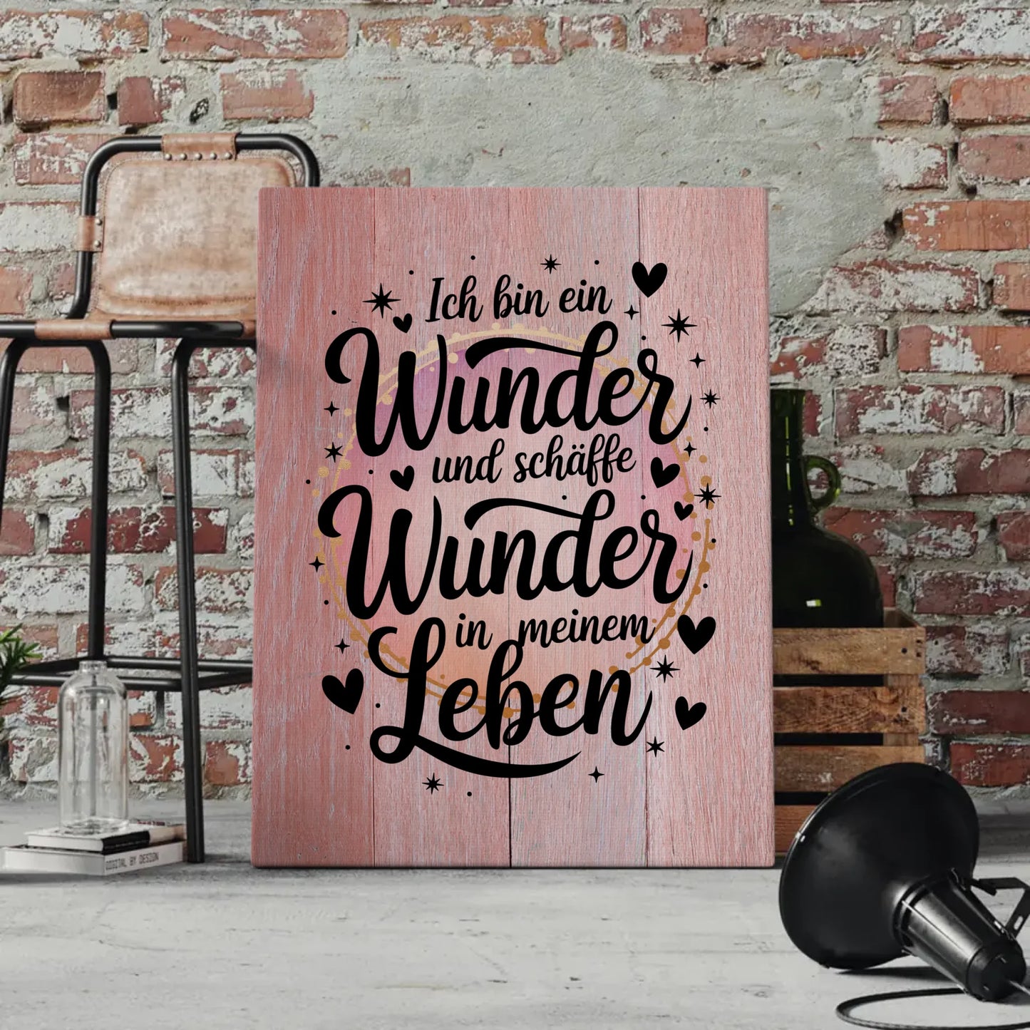 Affirmation Sprüche Leinwand Ich bin ein Wunder Geschenk