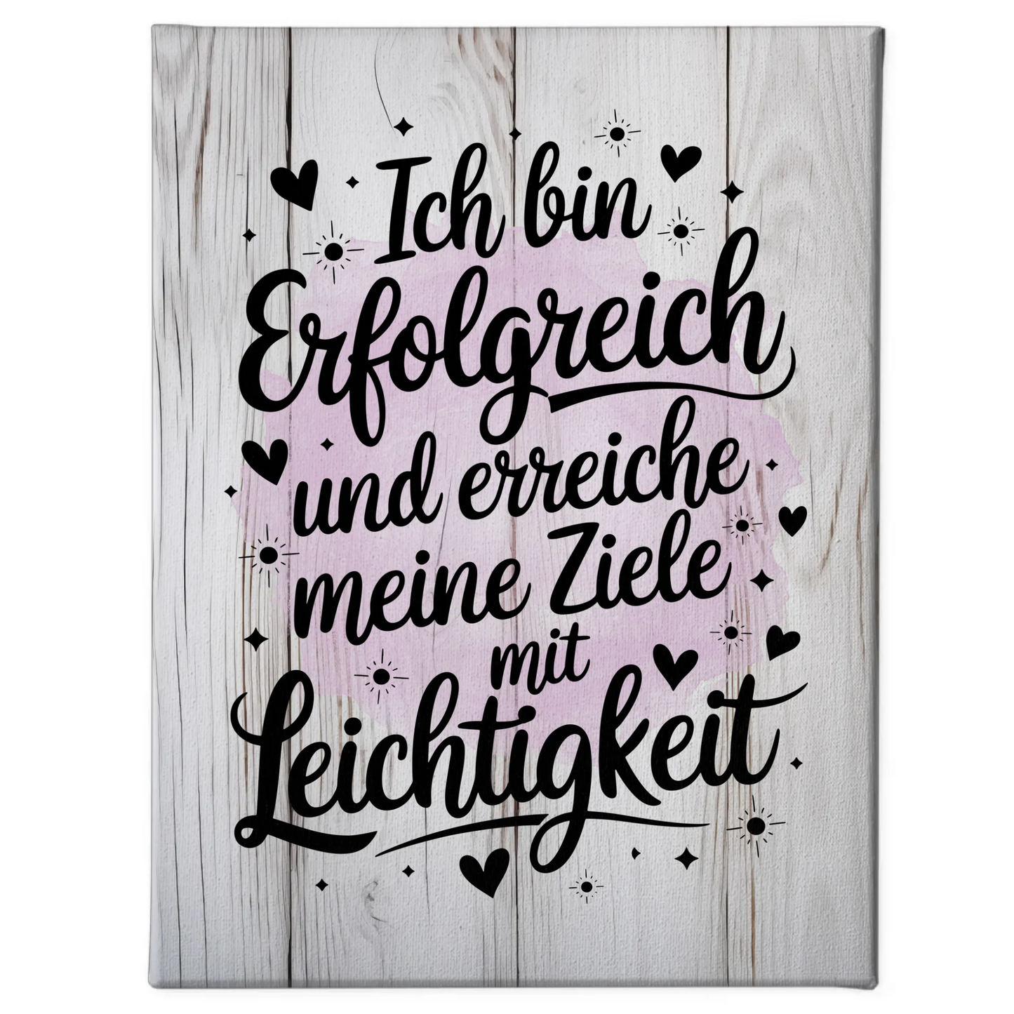 Affirmation Leinwand mit Spruch Ich bin erfolgreich positiv