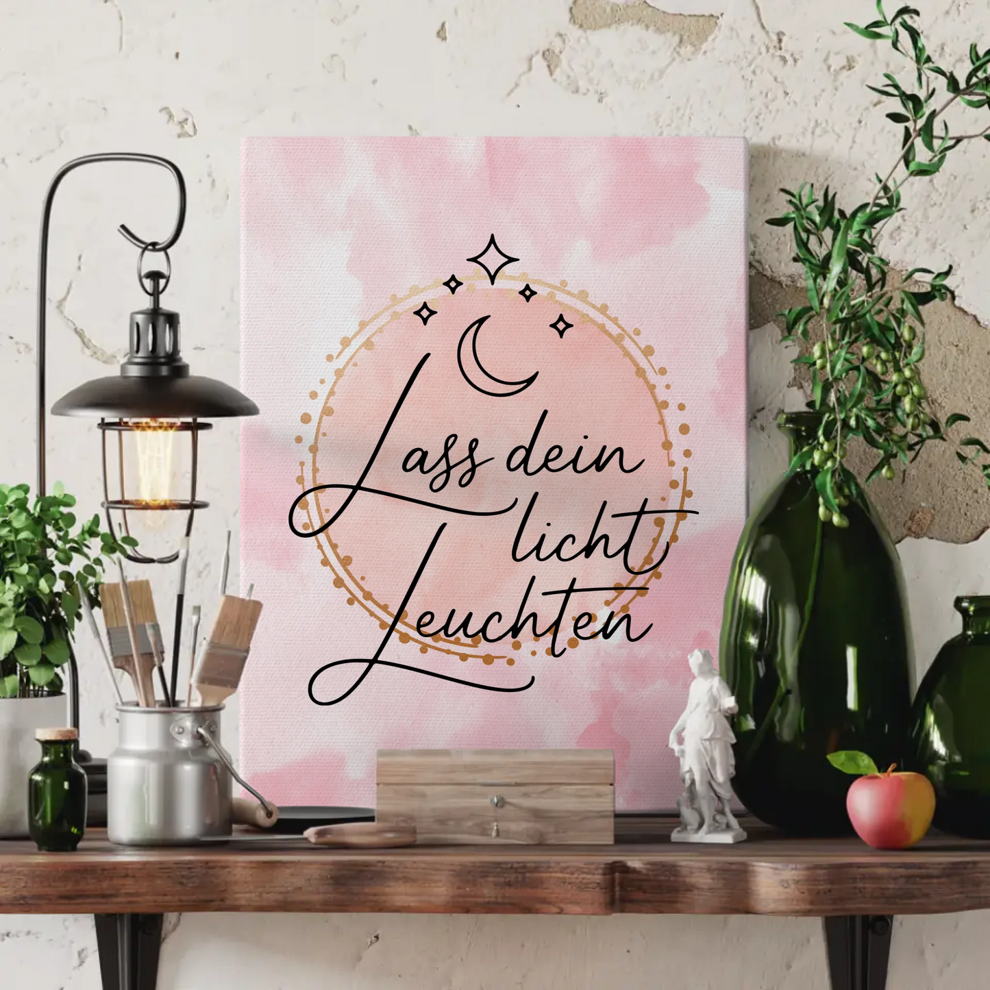 Sprüche Leinwand Affirmation Lass dein Licht leuchten Geschenke