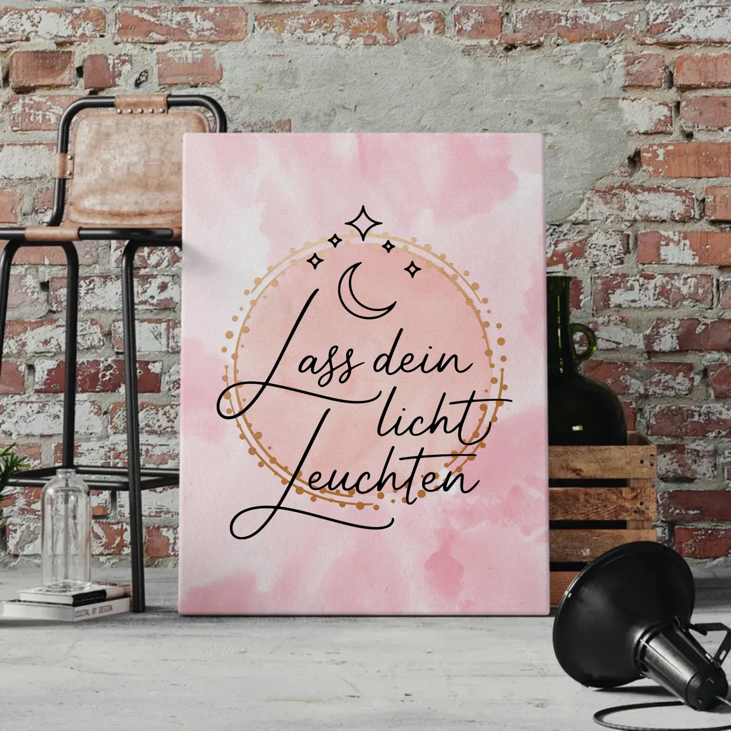 Sprüche Leinwand Affirmation Lass dein Licht leuchten Geschenke