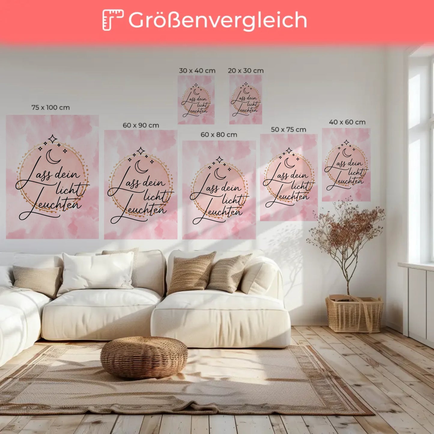 Sprüche Leinwand Affirmation Lass dein Licht leuchten Geschenke