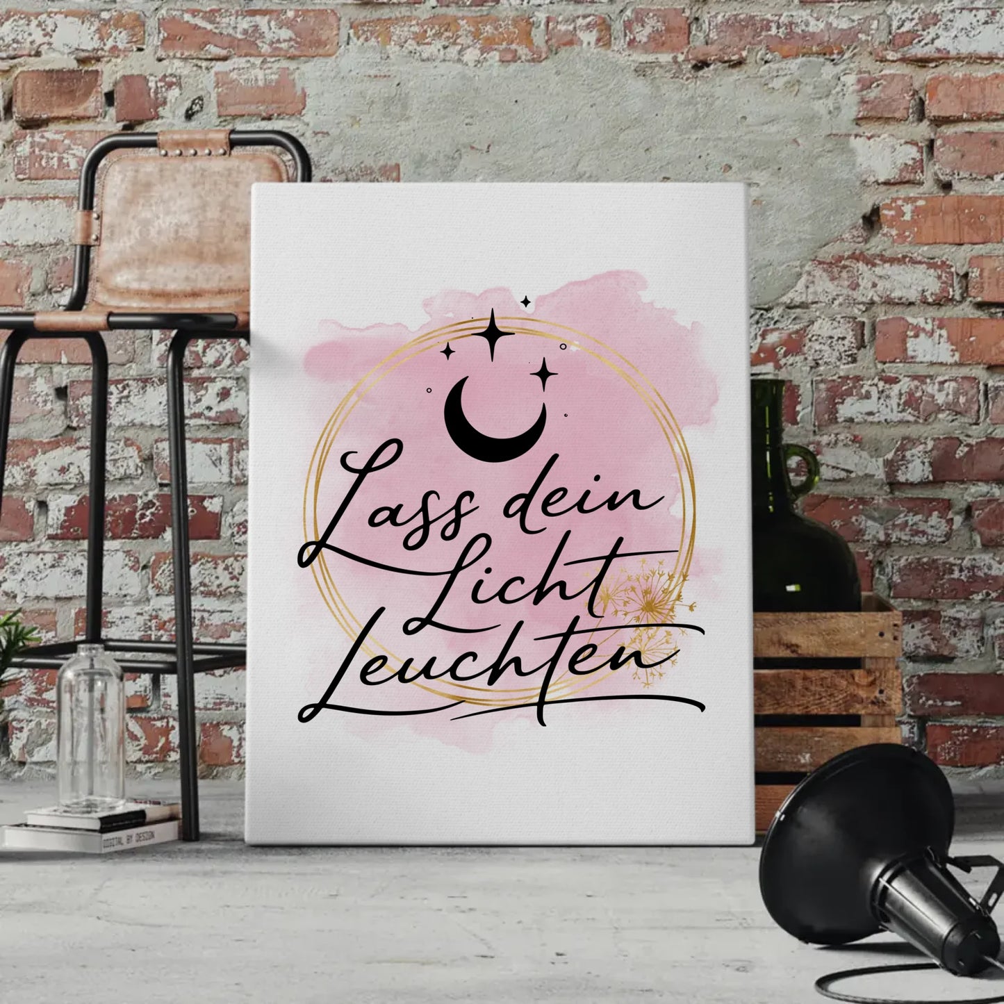 Leinwand Mit Spruch Affirmation Lass dein Licht leuchten positiv