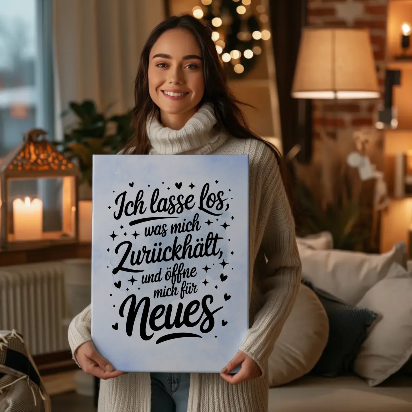 Leinwand Spruch Affirmation Ich lasse los für Neues gestalten