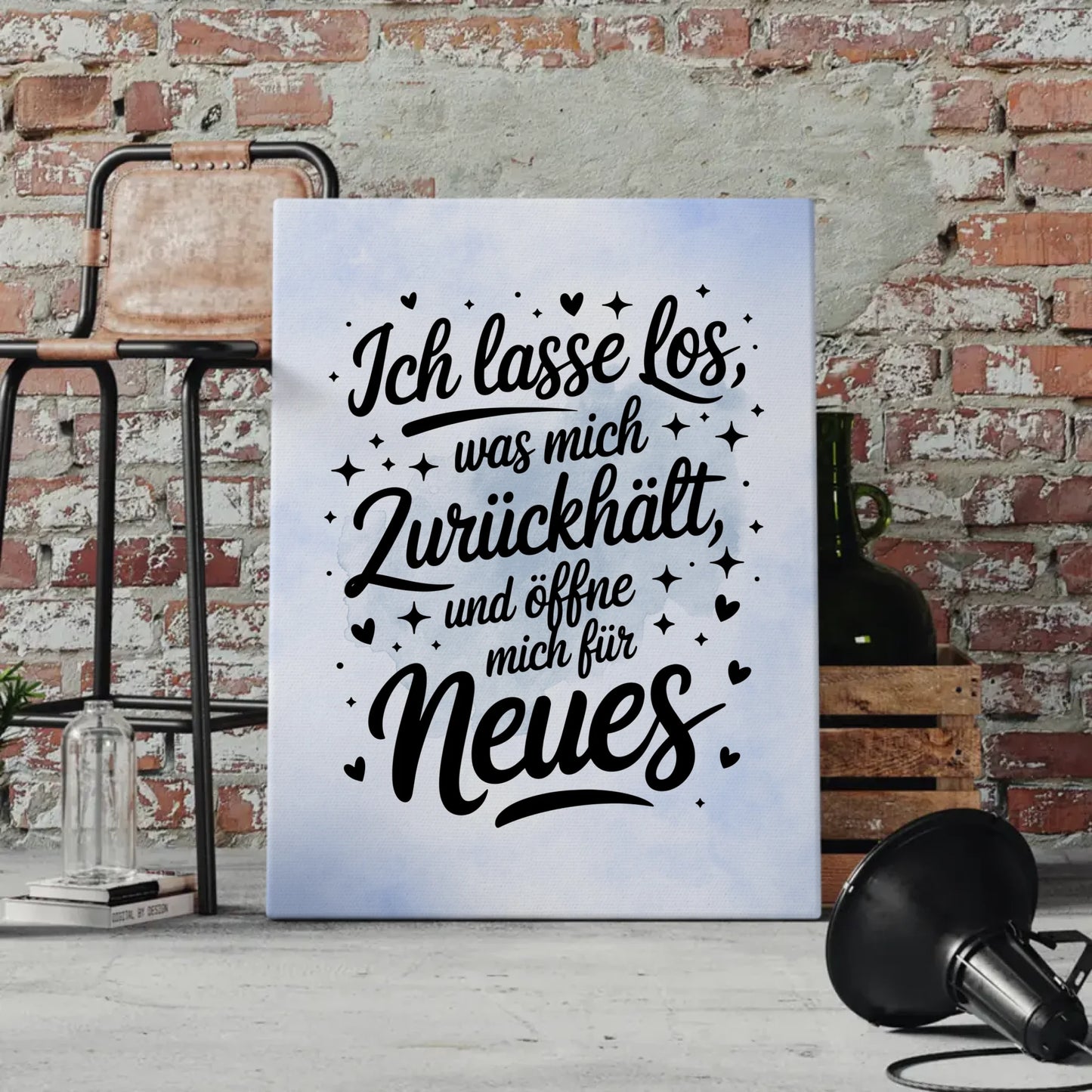 Leinwand Spruch Affirmation Ich lasse los für Neues gestalten