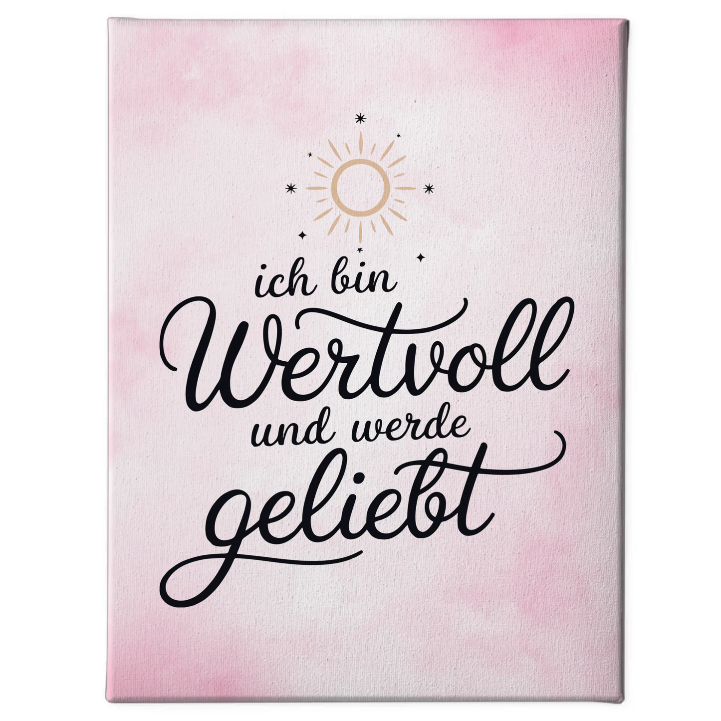 Affirmation Spruch Leinwand Ich bin wertvoll positiv geliebt