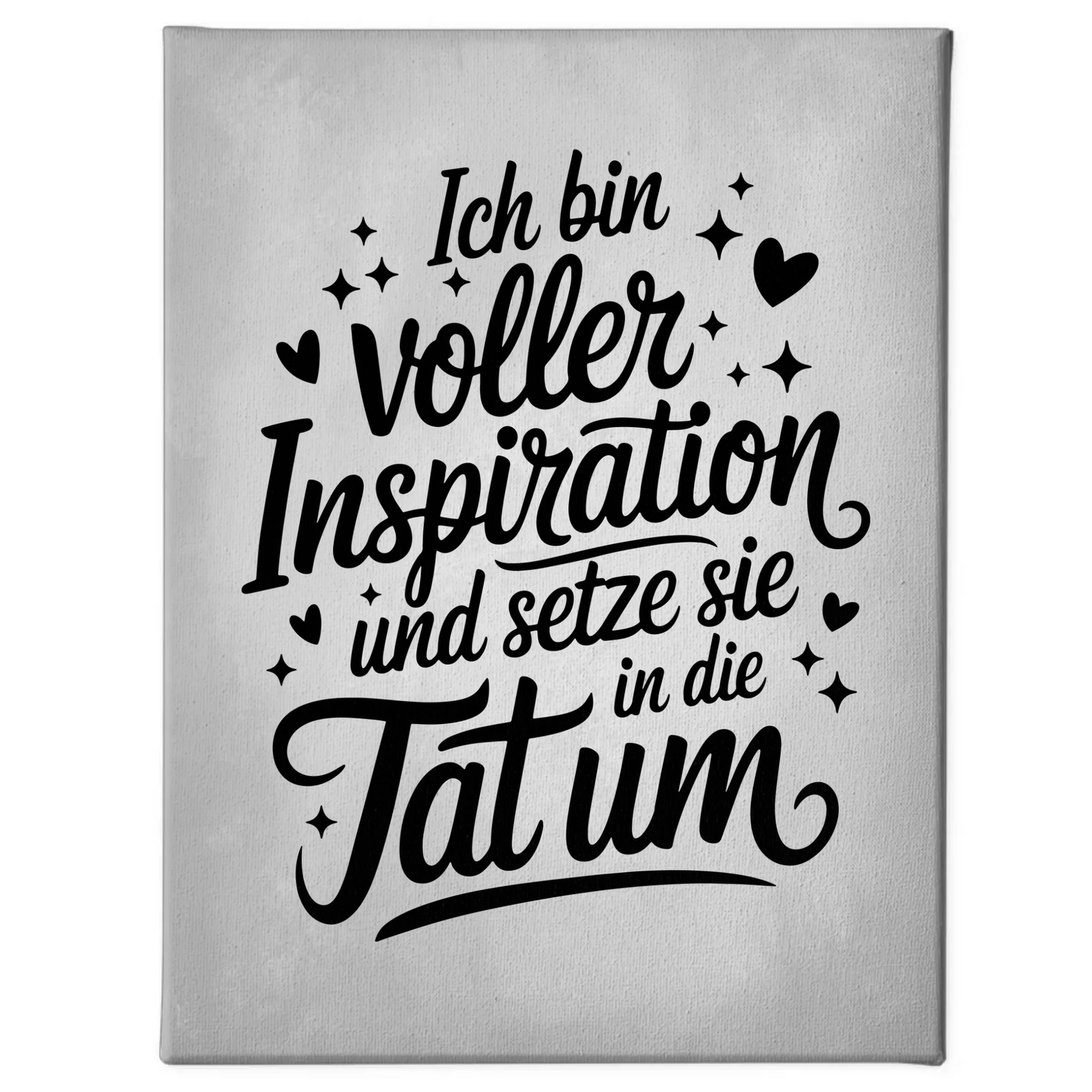 Affirmation Leinwand Mit Spruch Ich bin voller Inspiration positiv