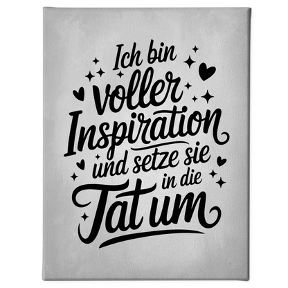 Affirmation Leinwand Mit Spruch Ich bin voller Inspiration positiv