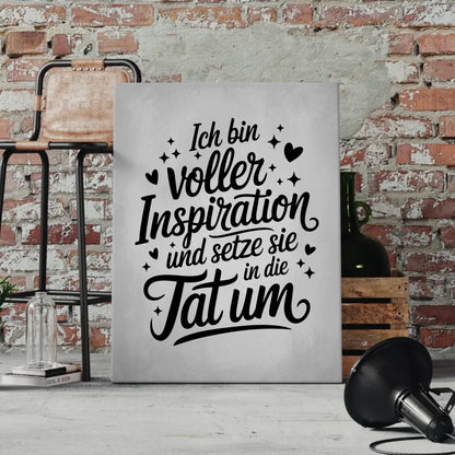 Affirmation Leinwand Mit Spruch Ich bin voller Inspiration positiv