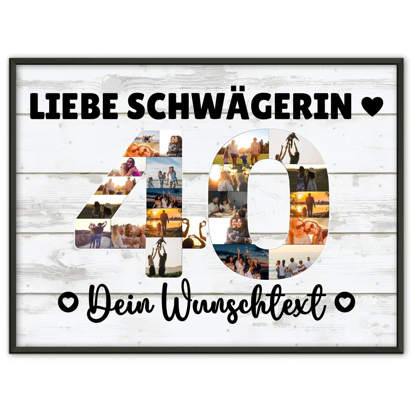 Personalisiertes Poster Wunschtext 40 Geburtstag Schwägerin
