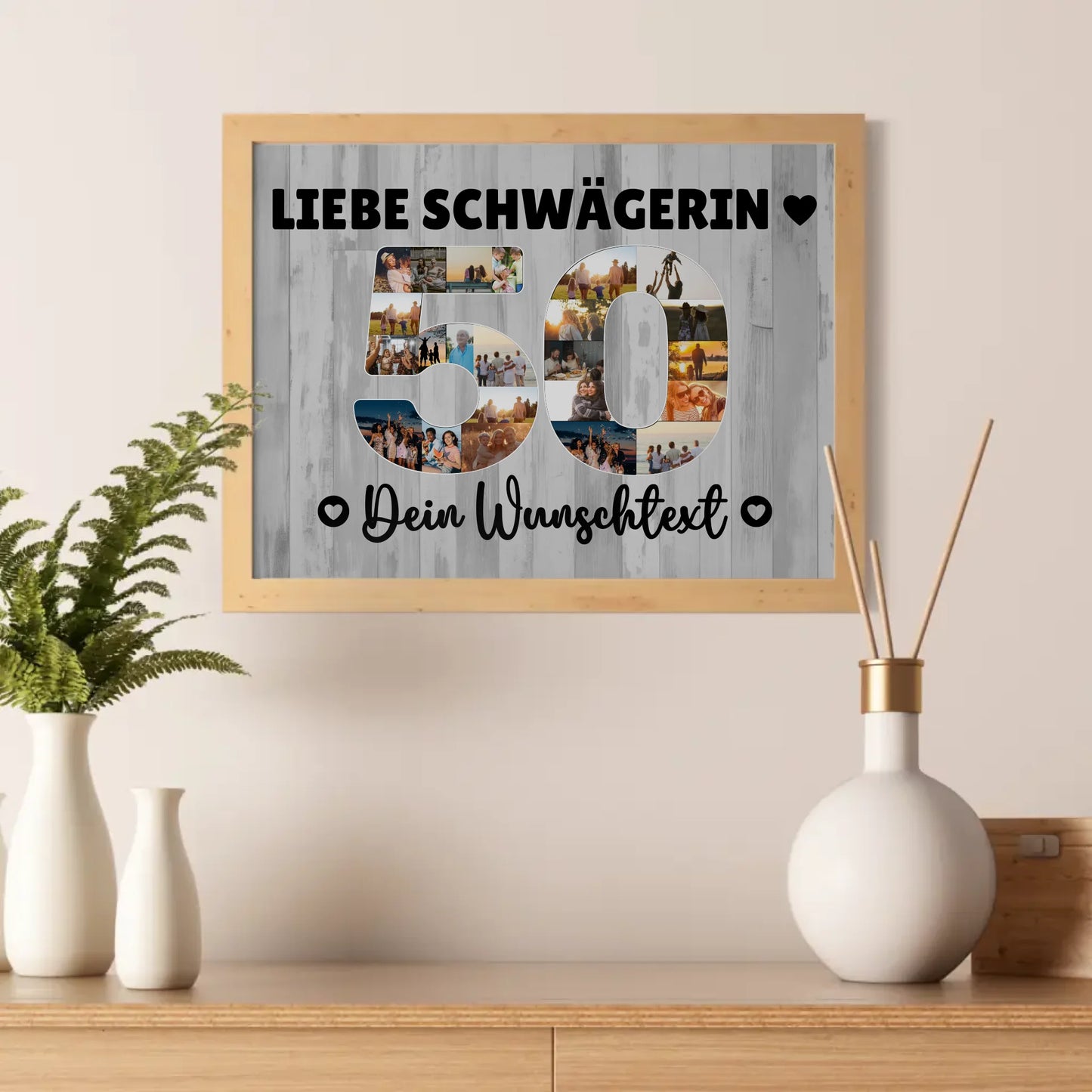 Personalisiertes Poster Wunschtext 50 Geburtstag Schwägerin
