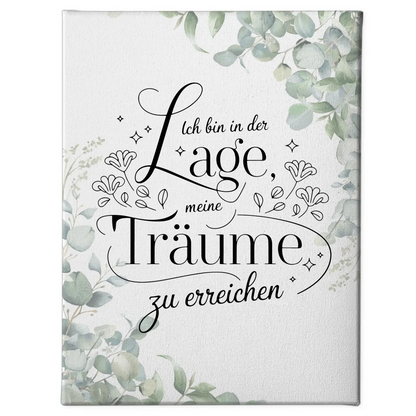 Affirmation Leinwand Mit Spruch Ich bin in der Lage positiv