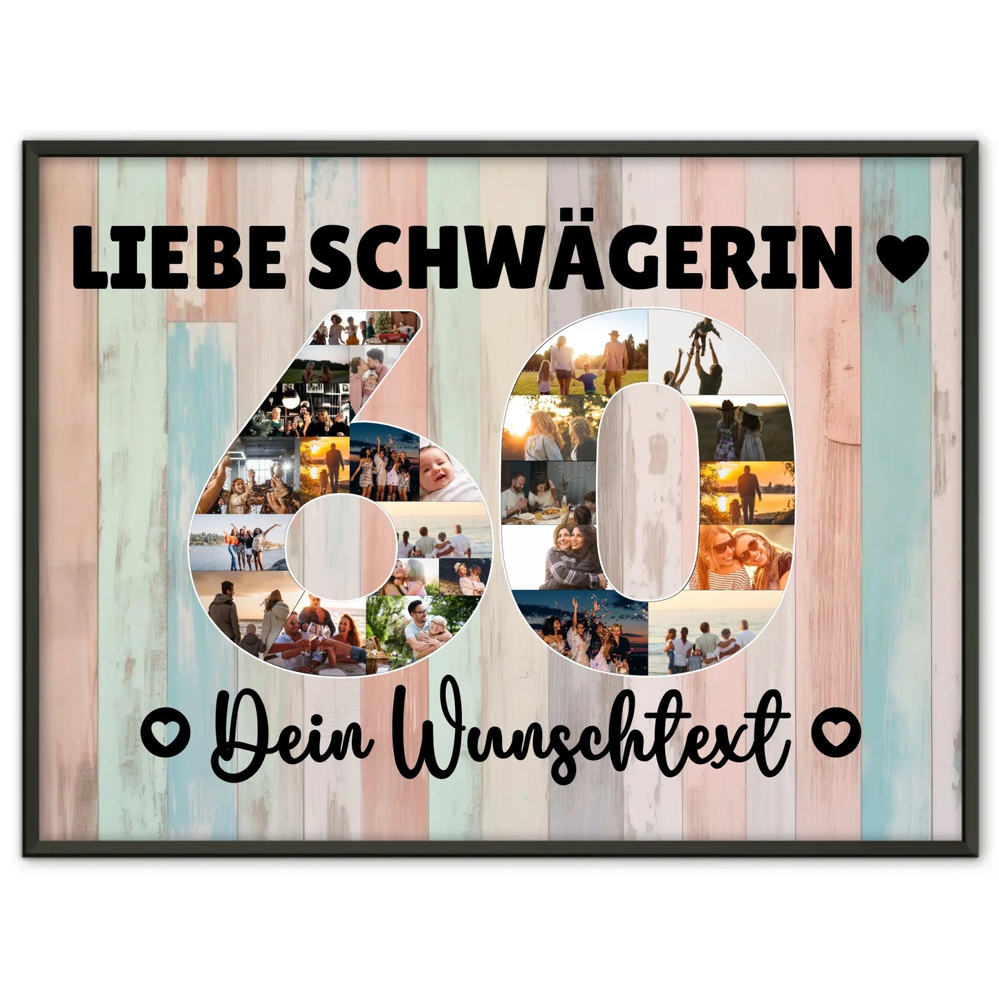 Personalisiertes Poster Wunschtext 60 Geburtstag Schwägerin