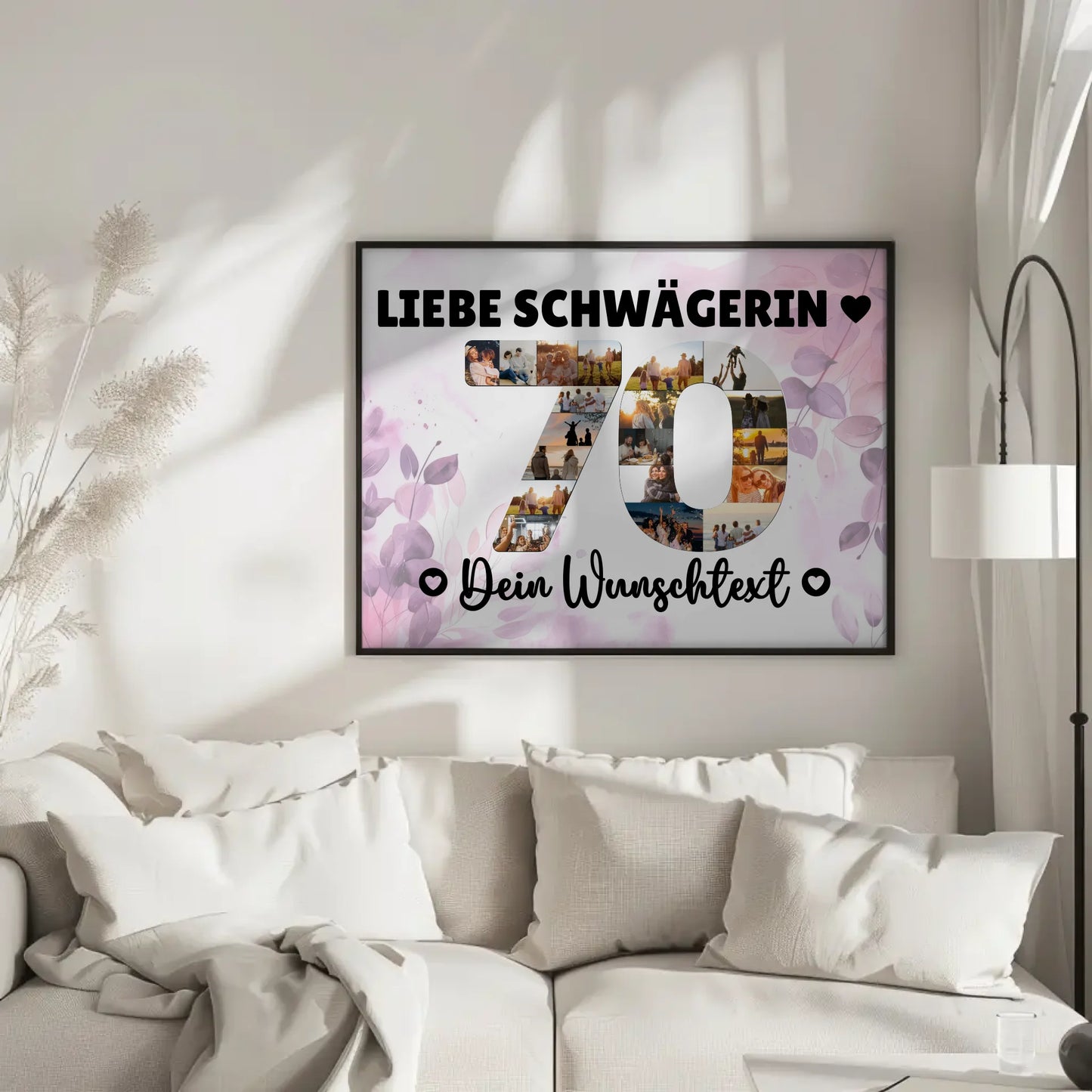 Personalisiertes Poster Wunschtext 70 Geburtstag Schwägerin