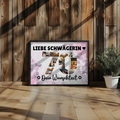 Personalisiertes Poster Wunschtext 70 Geburtstag Schwägerin